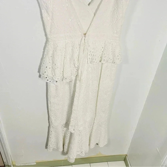 Yumi Kim Dynasty Riviera White Eyelet Midi Dress Ruffle Sleeveless Party Shower - Picture 5 of 13